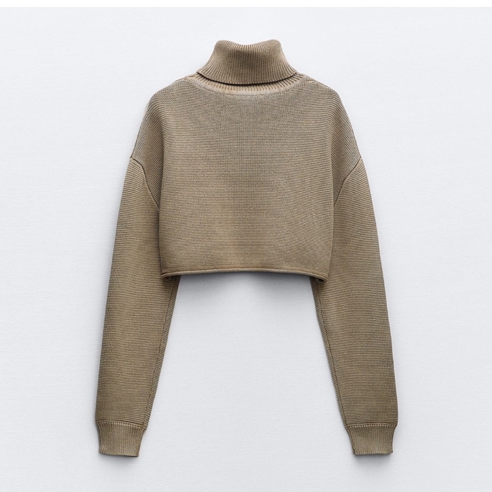 Zara turtleneck, cropped knit sweater